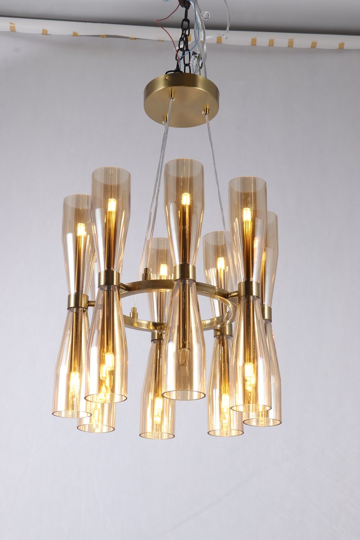 Gold Glass Chandelier