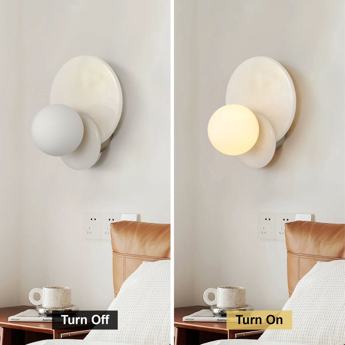 Double Globe Marble Wall Lamp