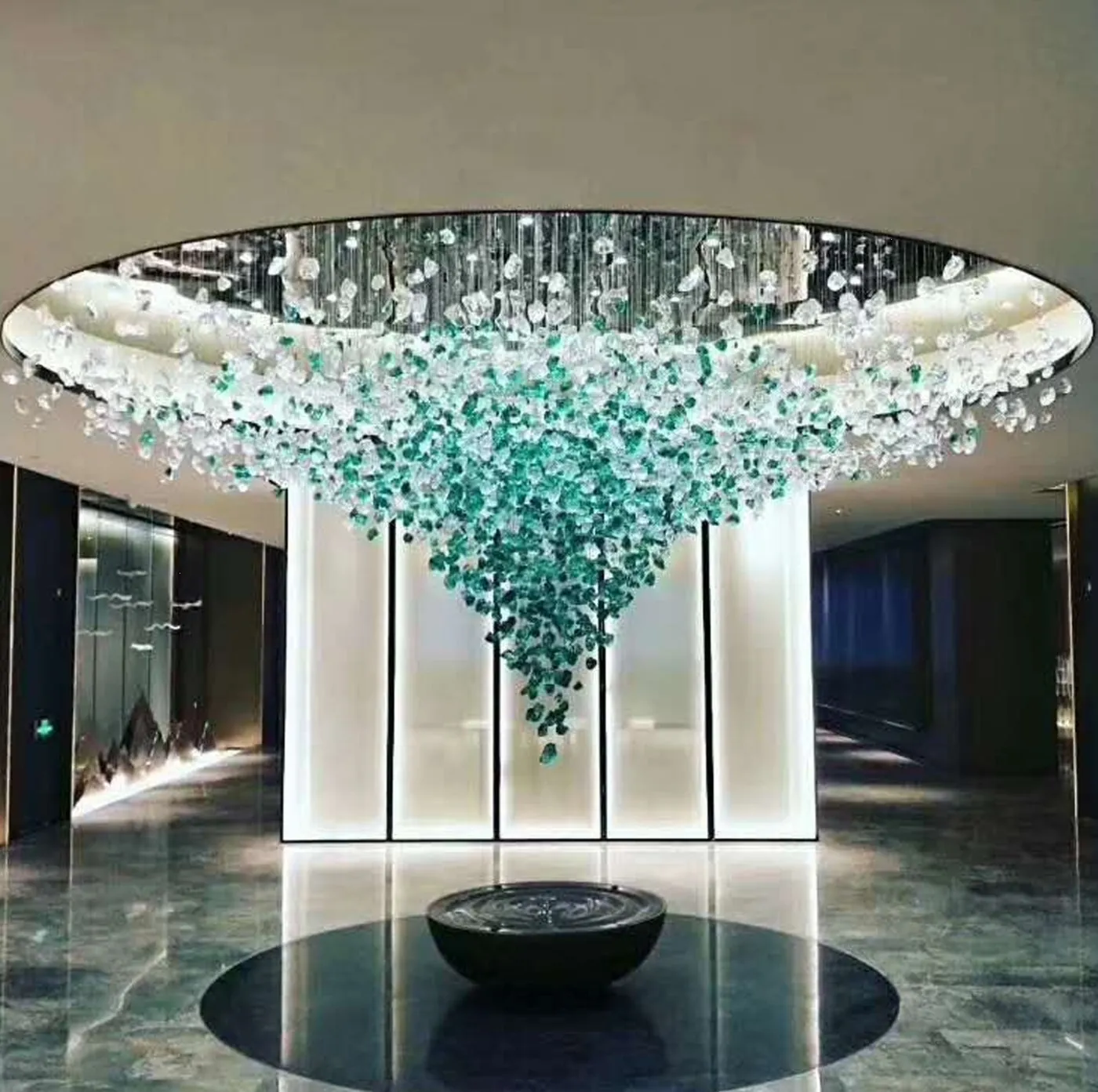 Cambodia Turquoise Lobby Chandelier